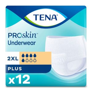 TENA ProSkin Plus Protective Underwear, Unisex Adult Absorbent Underwear , Pull On with Tear Away Seams, Disposable, Moderate Absorbency