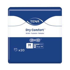 TENA Dry Comfort Incontinence Briefs, Moderate Absorbency, Unisex, Medium