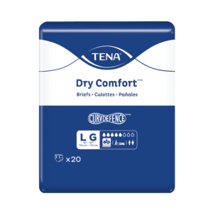TENA Dry Comfort Incontinence Briefs, Moderate Absorbency, Unisex, Large