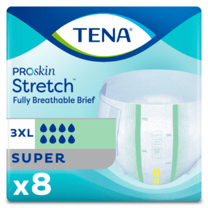 TENA ProSkin Stretch Super Bariatric Incontinence Brief, Heavy Absorbency, Unisex, 3X-Large